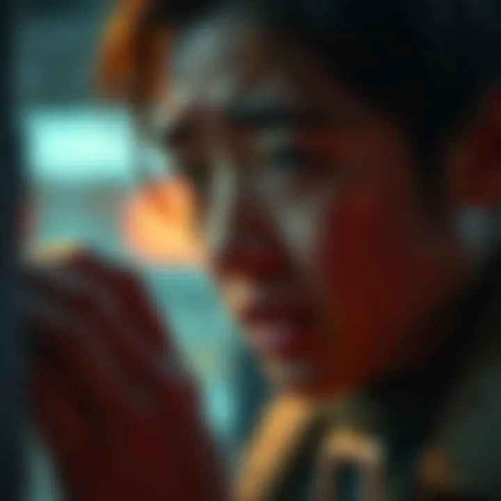 Emotional scene from deleted film A heartfelt moment from a deleted scene showing a character in distress with tears on their face, capturing the emotional weight of the film's story.