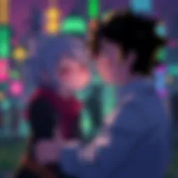 A character from Undertale experiencing a heartfelt moment during the pacifist run, surrounded by colorful graphics and a vibrant game world.