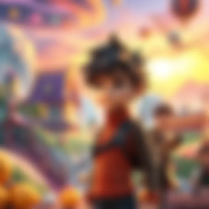 A character stands in a vibrant, animated world with a determined look, surrounded by colorful landscapes and engaging elements, representing the journey of story-driven gaming.