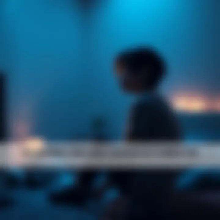 Emotional video game scene A character sitting alone in a dimly lit room, reflecting on a past event with tears in their eyes, surrounded by soft lighting and game elements.