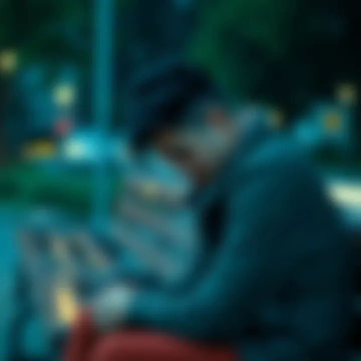 A heartbroken individual sitting on a bench, looking down with teary eyes, reflecting on feelings of betrayal after discovering infidelity.