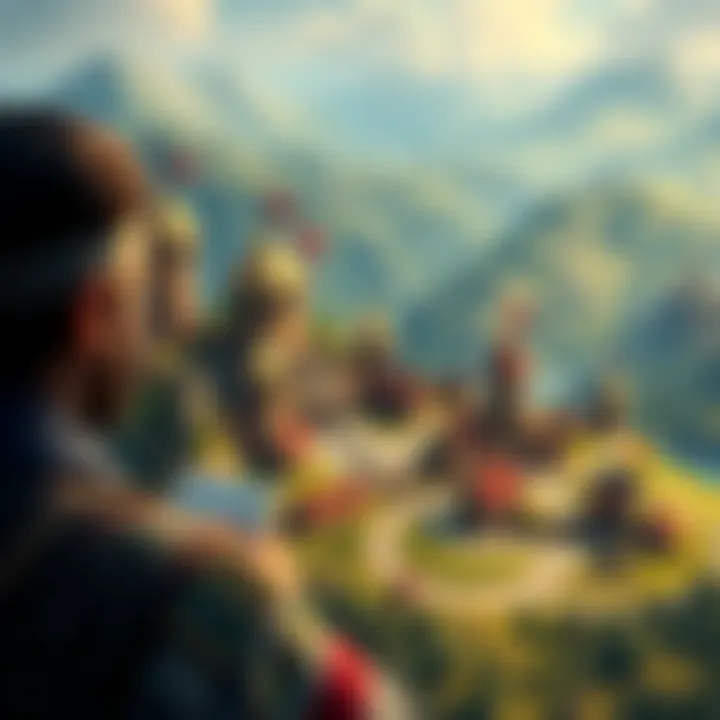 A player creating a medieval city with castles and farms on a vibrant game map