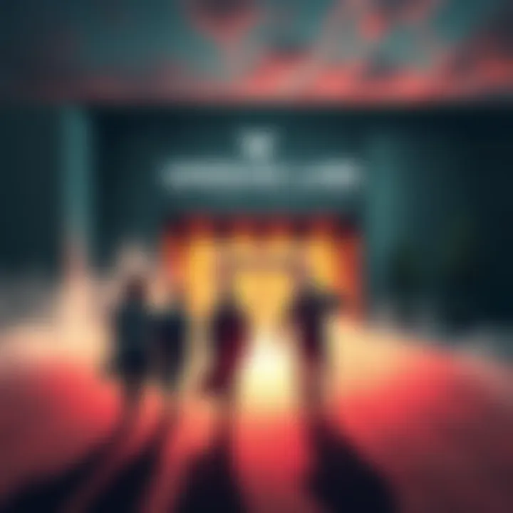A group of people walking away from a building labeled Undead Labs, signifying staff departures.