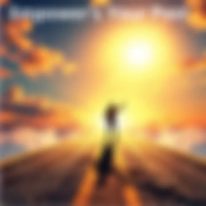 Empowerment Journey A person standing confidently at a crossroads, looking ahead to a bright future, symbolizing personal empowerment and choice.