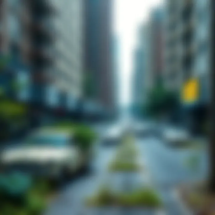 Deserted city streets with overgrown plants and abandoned cars, illustrating a world without humans