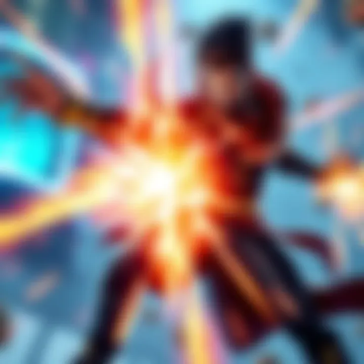 Emre unleashes his ultimate ability in a gaming scene, showcasing a powerful area of effect attack with bright effects and energy bursts