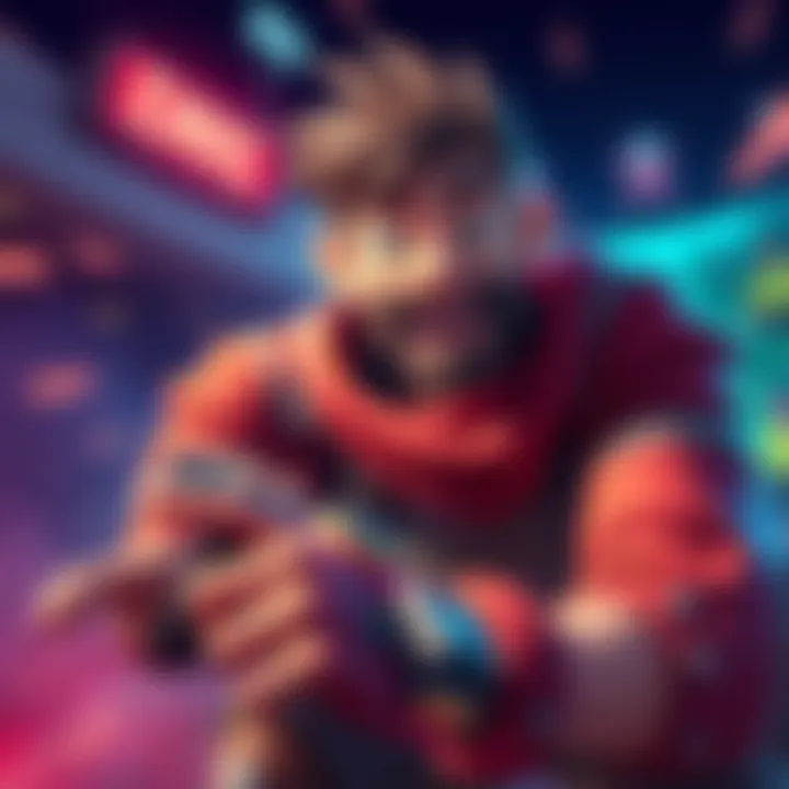 Emre, a gaming character, is shown mid-action with a playful expression, highlighting his appeal and humor.