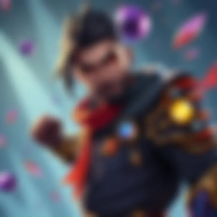 Artwork of Emre, a male DPS character, showcasing his unique abilities and design elements.