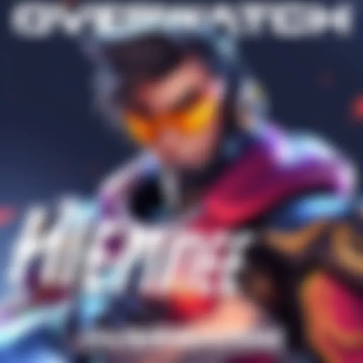 A digital illustration of Emre from Overwatch, showcasing his unique design and features, with the correct pronunciation emphasized as 'ehm-reh'.
