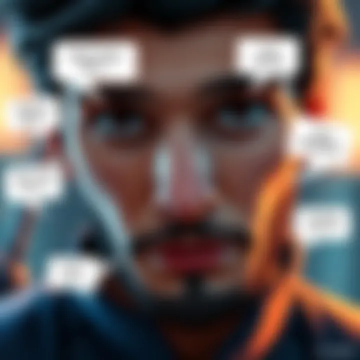 A close-up of the character Emre with speech bubbles showing various voice lines, inviting fans to share their favorites.