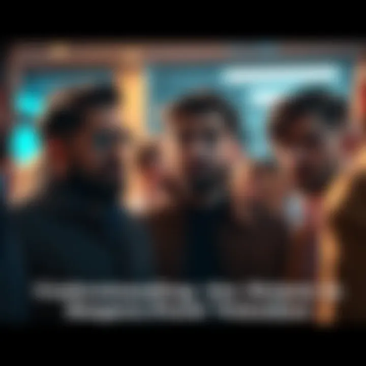 A group of people discussing and reacting to Emre's April Fools' voiceline, looking puzzled and curious