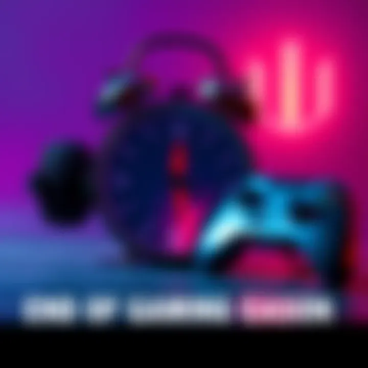 A clock showing time running out next to a gaming controller and battle pass icons, symbolizing the end of the gaming season.