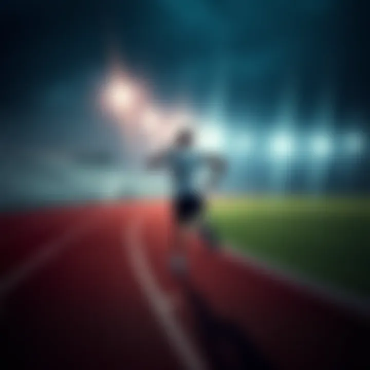 A person running on a track, focusing on building endurance through physical activity