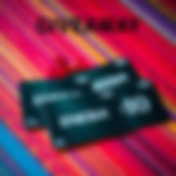 Four ENEBA gift cards with values of 50, 30, and 10 dollars on a colorful background