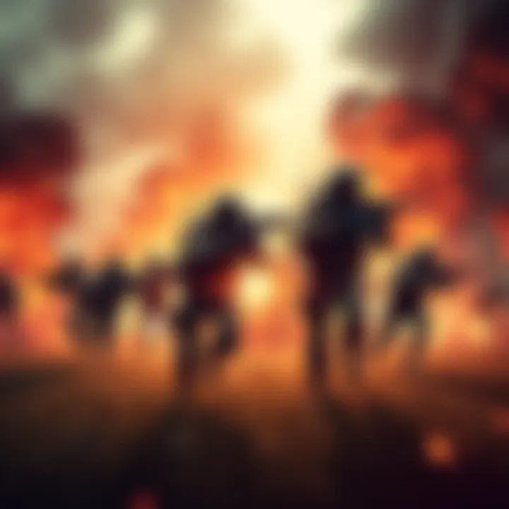 A gamer re-enters a battlefield as an enemy team charges towards them, ready for action.