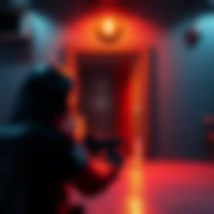 A player watches as their enemy opens a locked door, creating an unexpected moment in gameplay.