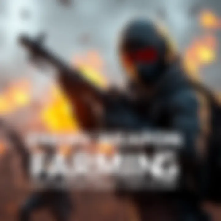 A character in a game holding a weapon with a battlefield background, showcasing strategies for farming weapons.