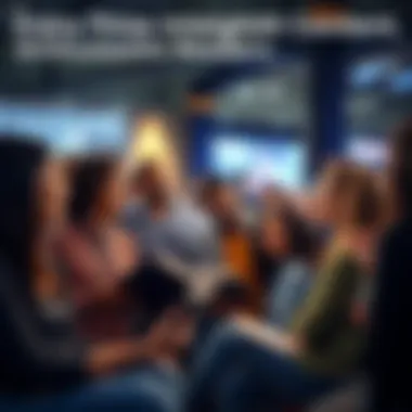 A group of diverse people discussing together, smiling and sharing insightful thoughts in a lively setting.