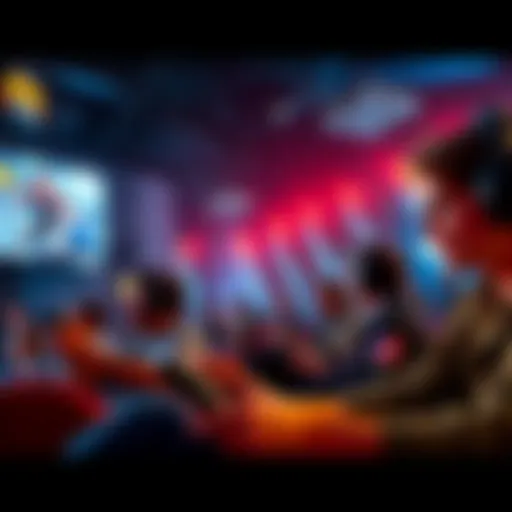 A group of players absorbed in playing a linear video game, showcasing focused storytelling and immersive experiences.