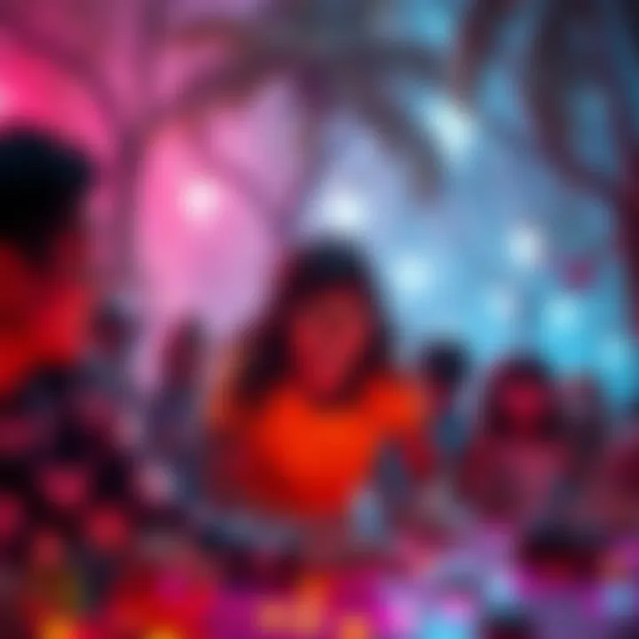 Engaging Wild Adventure People enjoying interactive elements in a vibrant wild setting, filled with fun and excitement.