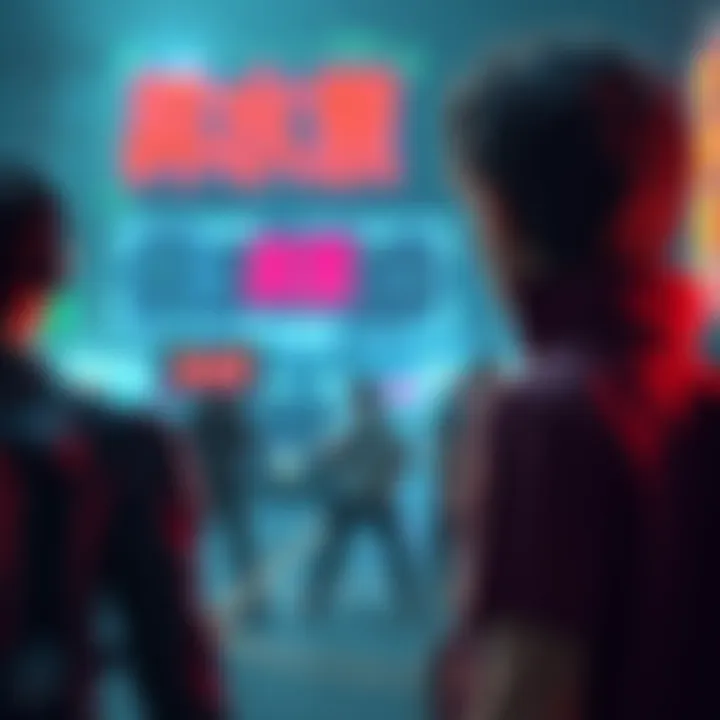A gaming scene showing a protagonist facing a visually impressive RSOD with vivid colors and emotional expressions