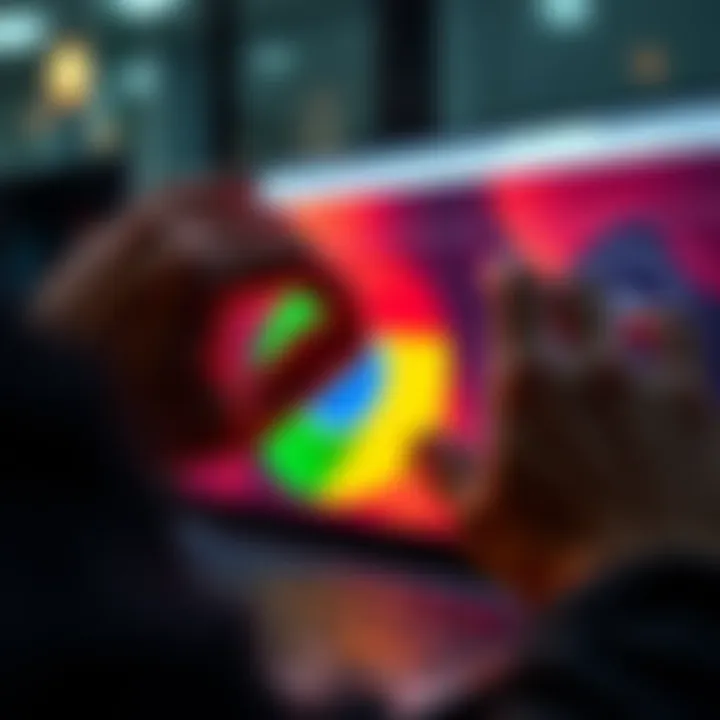 Enhancing Chrome Browser A person adjusting settings on a Chrome browser to improve speed and performance