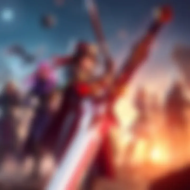 Image showing the Envoy longsword skin with Prime characters in the background.