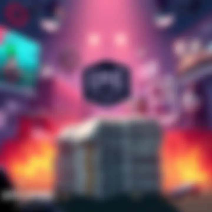 An illustration showing a large stack of money symbolizing Epic Games' high payments to employees, with gaming elements in the background.