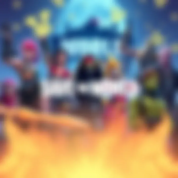 Epic Games Save the World A group of diverse characters from Save the World celebrating the free-to-play launch with V-Buck symbols in the background, showing mixed emotions among players.