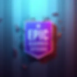 An illustration of the Epic Games Store logo with a distressed background, symbolizing challenges faced by the platform.