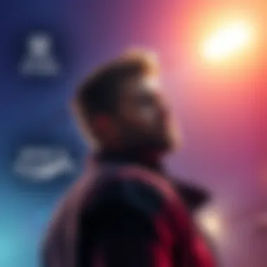 A professional profile image of the Epic Games Store leader, looking towards a bright future, with a gaming-themed background showing logos of Epic Games and Saber Interactive.