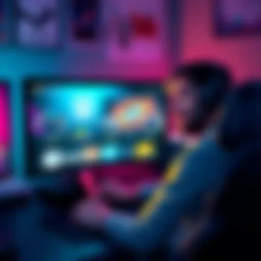 A gamer comparing Epic Games Store and Steam on their computer, showing frustration with Epic's community features.