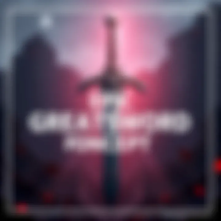 Epic Greatsword Concept A stunning greatsword design featuring intricate details and a sleek blade, set against a fantasy backdrop, appealing to gamers and fantasy fans.