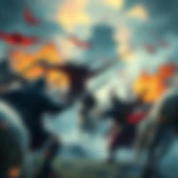 Epic Battle with Mongols A fierce combat scene showing players fighting against endless Mongols in a vibrant game world.