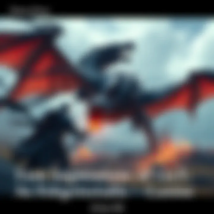 A warrior in armor fights a dragon in a fantasy landscape from GoT game