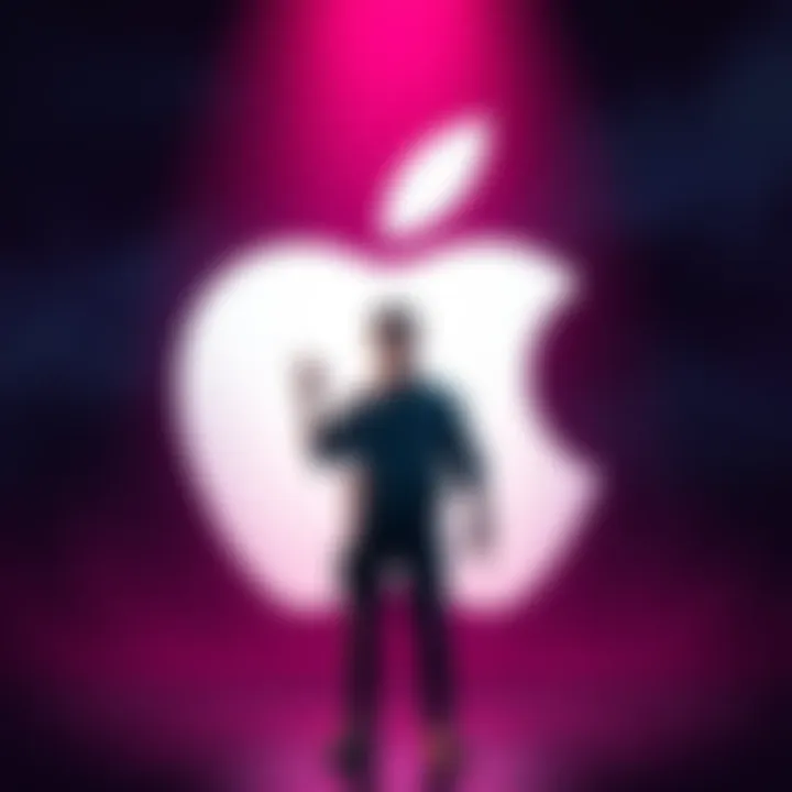 Epic CEO stands in front of an Apple logo, expressing frustration over Fortnite's iOS approval delay.