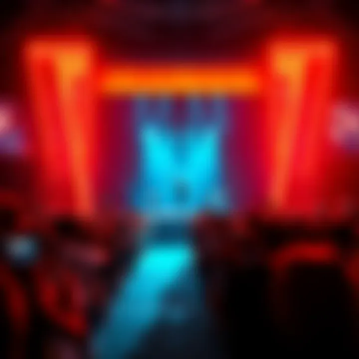 A crowd cheering as a performer makes a grand entrance on stage, creating excitement and joy among attendees.