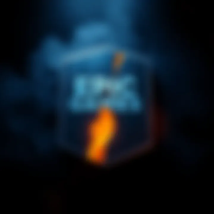 A visual representation of Epic Games logo with a broken graphic symbolizing the company's bankruptcy