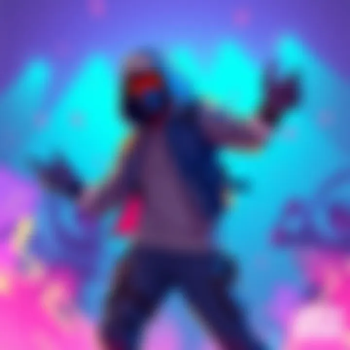 An illustration showing a gaming character performing an emote inspired by Jay Sean's rap verse, with vibrant colors and energetic poses.