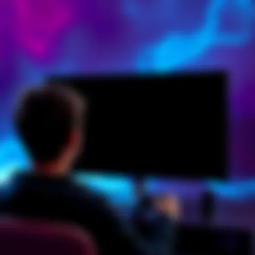 Frustrated gamer looking at a black screen on the Epic Games Launcher, unable to install games.