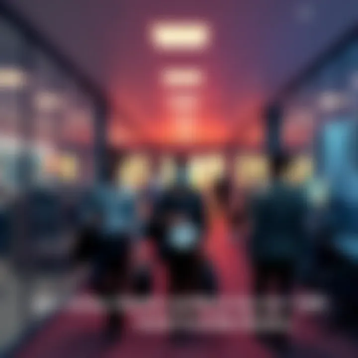 Epic Games office with employees leaving Employees leaving Epic Games office after layoffs announcement