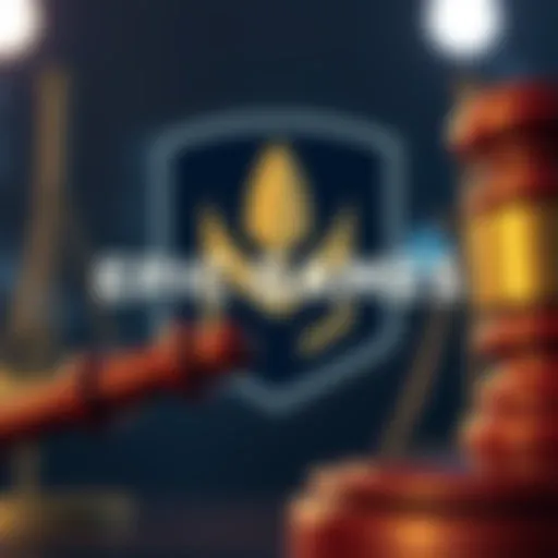 Epic Games logo with a gavel in the background, symbolizing a legal concession in the gaming industry