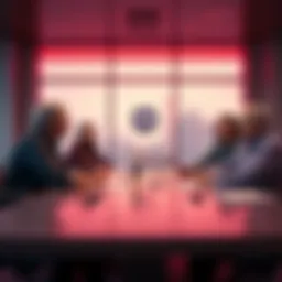 Epic Games Meeting with Mike's Family Tim Sweeney from Epic Games discussing insurance issues with Mike's family in a conference room