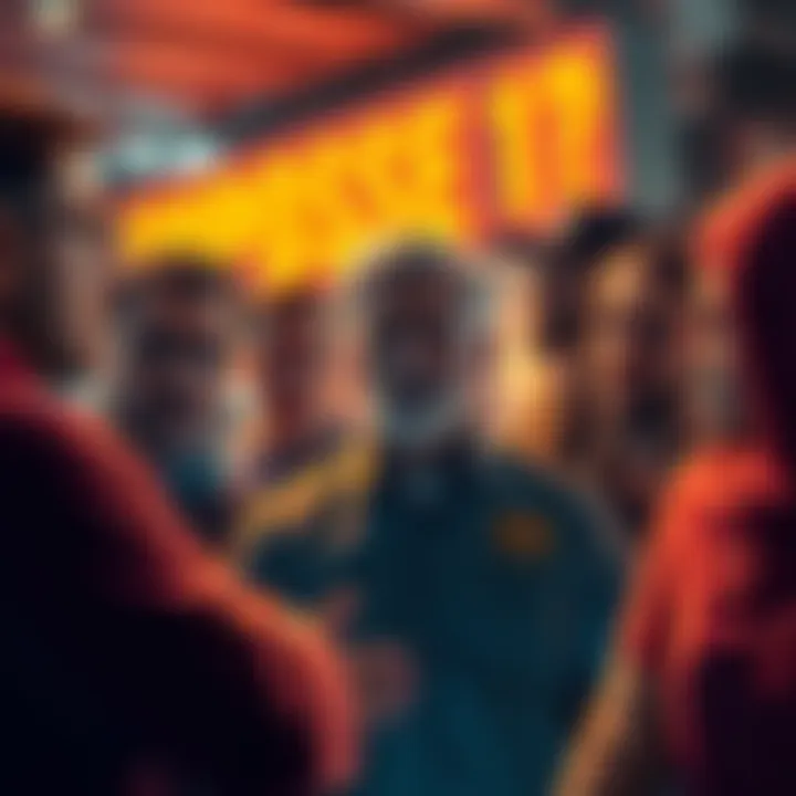 A group of people discussing Epic's recent bold statements with expressions of skepticism and curiosity.