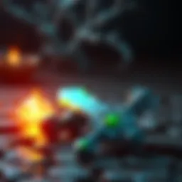 Two stone sword keys next to a glowing Erdtree favor