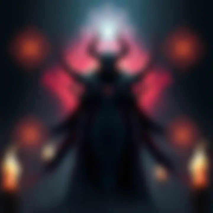 Eris Morn in shadowy setting Eris Morn stands in a dark, mystical environment surrounded by Hive symbols and an aura of resurrection.