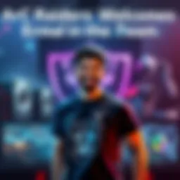 Ermal standing in front of a gaming backdrop, smiling and wearing an ARC Raiders shirt, ready to join the team