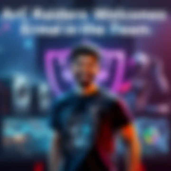Ermal standing in front of a gaming backdrop, smiling and wearing an ARC Raiders shirt, ready to join the team