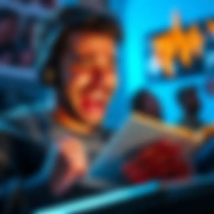 Erob221 attempts to read during a live stream, showing laughter and frustration on his face, with viewers cheering in the chat.