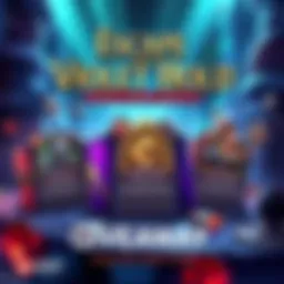 Illustration of game bundles with card packs and legendary cards for Escape from Violet Hold